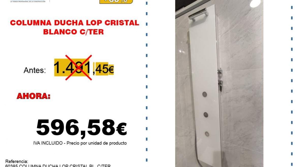 COLUMNA DUCHA LOP CRISTAL BL. C/TER