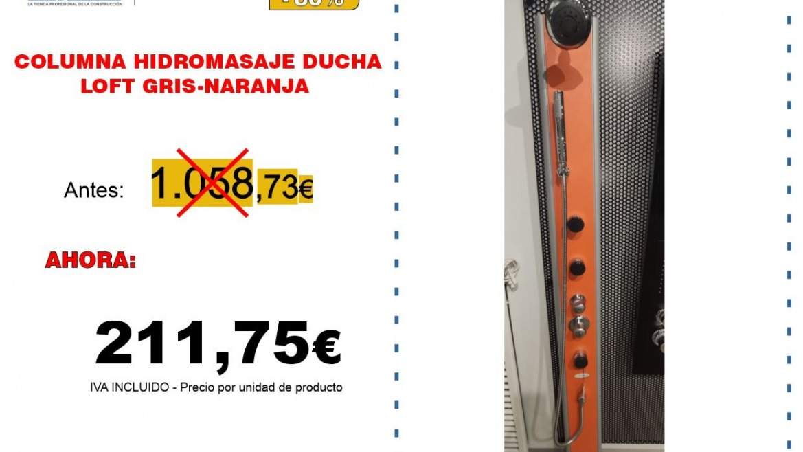 COLUMNA HIDROMASAJE DUCHA LOFT GRIS-NARANJA