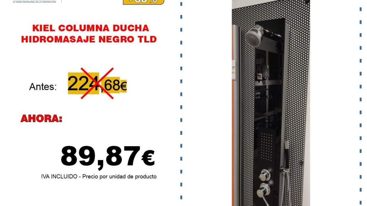 KIEL COLUMNA DUCHA HIDROMASAJE NEGRO TLD