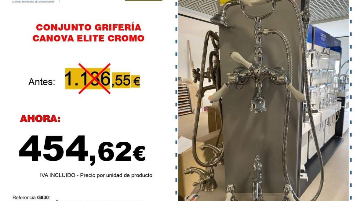 CONJUNTO GRIFERIA CANOVA ELITE CROMO