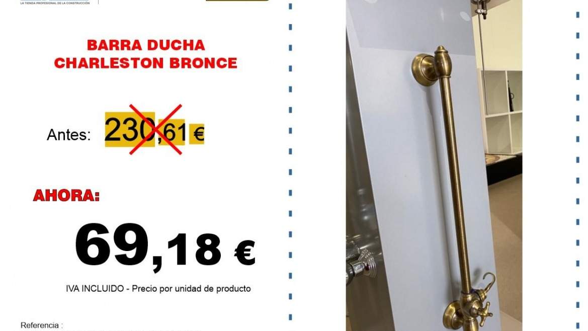 BARRA DUCHA CHARLESTON BRONCE