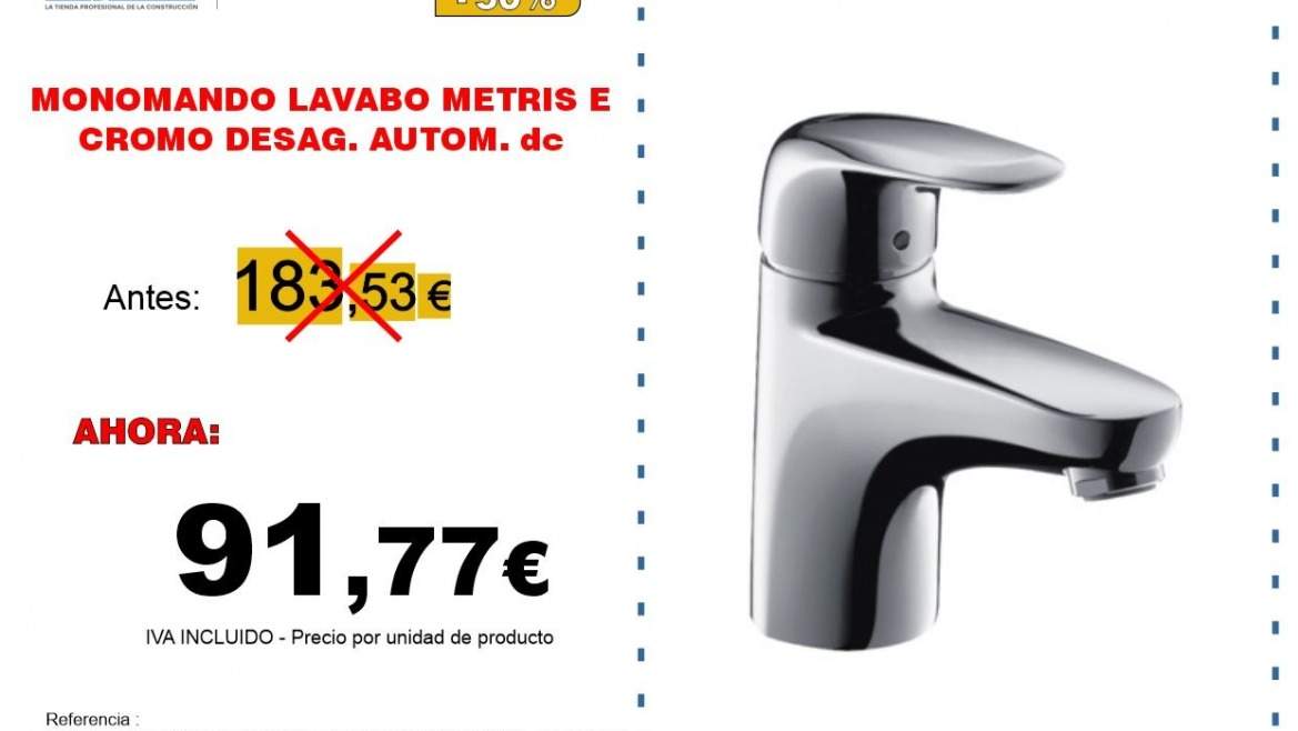 MONOMANDO LAVABO METRIS E CROMO DESAG. AUTOM