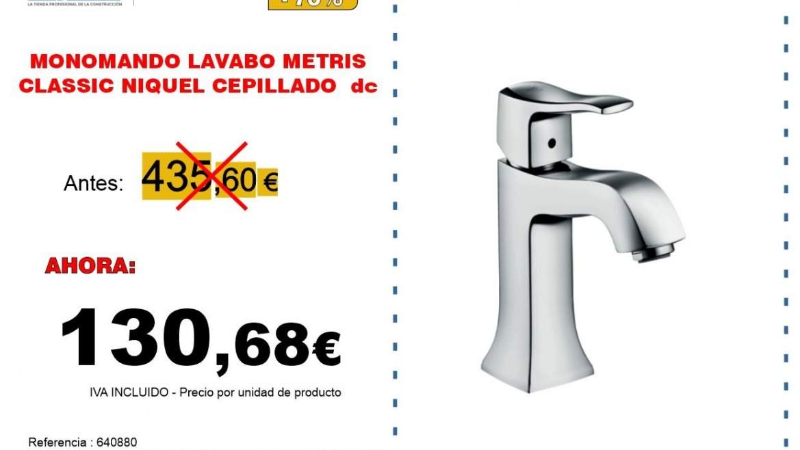 MONOMANDO LAVABO METRIS CLASSIC NIQUEL CEPILLADO