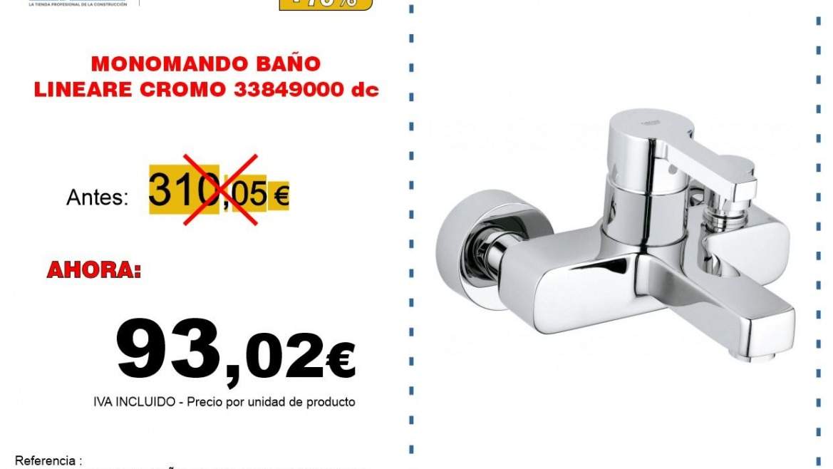 MONOMANDO BAÑO LINEARE CROMO