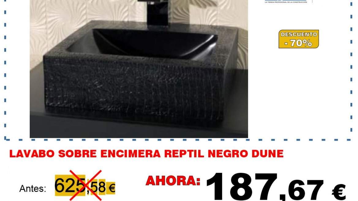 LAVABO SOBRE ENCIMERA REPTIL NEGRO DUNE